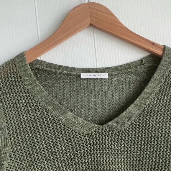 Talbots v-neck Pima cotton sweater 3/4 sleeve - Picture 3 of 7